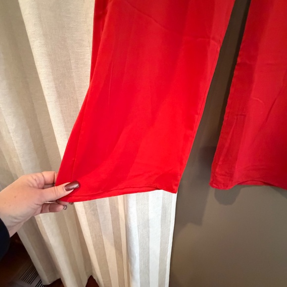 Abercrombie & Fitch Women's Red Flowy Wide Leg Pant, Size Small - Picture 5 of 12